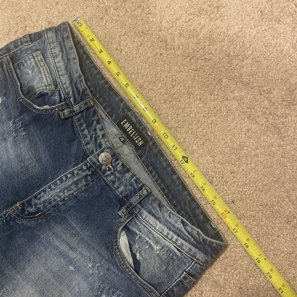 Embellish NYC Distressed Multi Fade Blue Denim Jeans Mens Size 36 - Picture 3 of 7